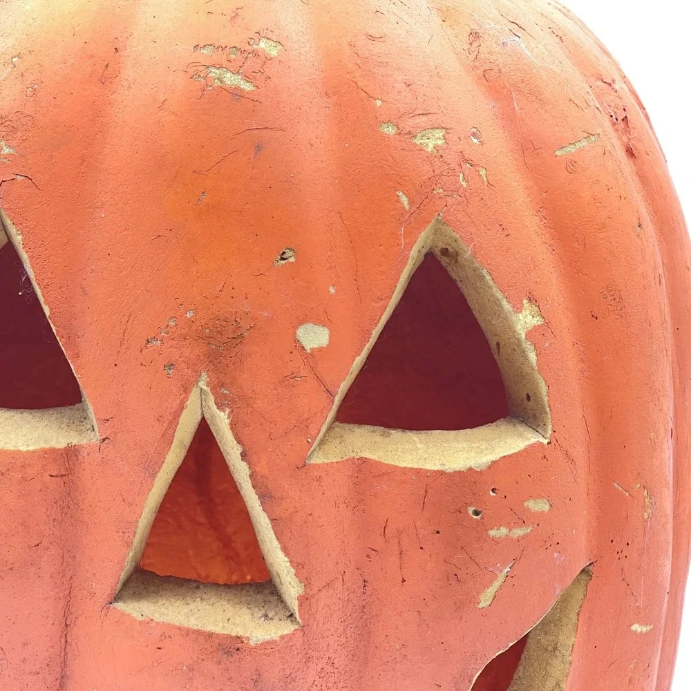 Vintage Gemmy Foam Jack-O-Lantern Pumpkin Halloween Light Up Blow Mold Decor